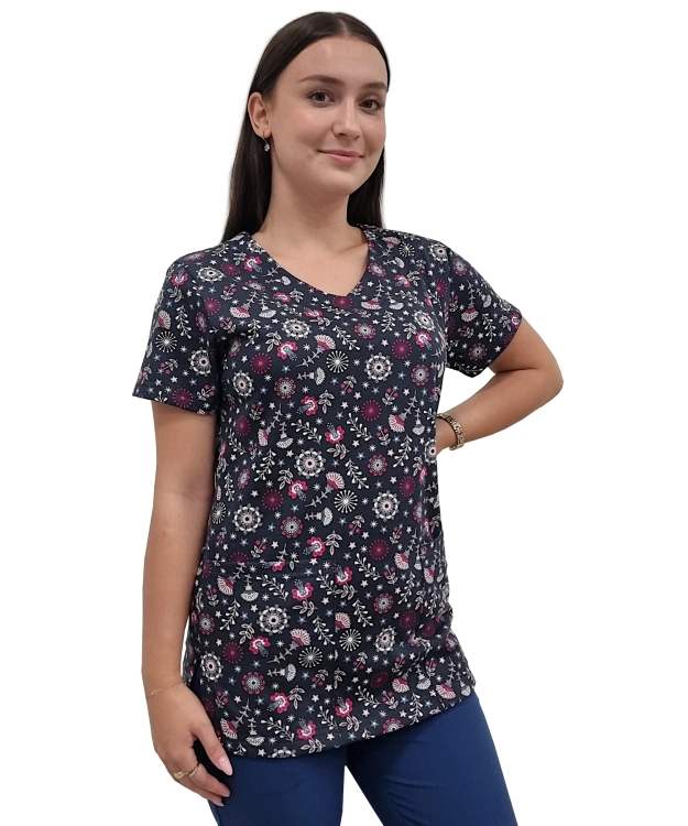 W12 bluza medyczna z 100% bawełny elastycznej