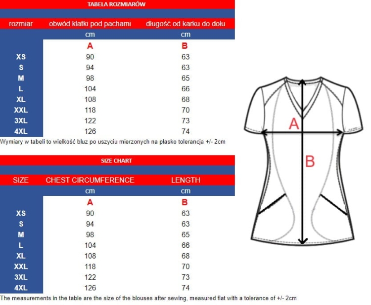 Bluza we wzorek z elastycznej bawełny medyczna