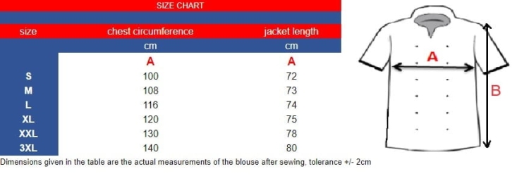 Musta miesten keittiöliivi oranssilla reunuksella