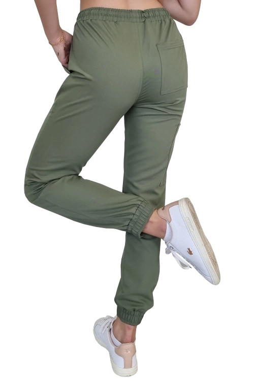 Casual Premium joggery medyczne w kolorze oliwkowym