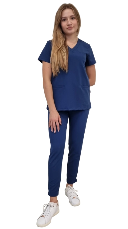 Komplet medyczny damski BASIC PREMIUM w kolorze granatowym