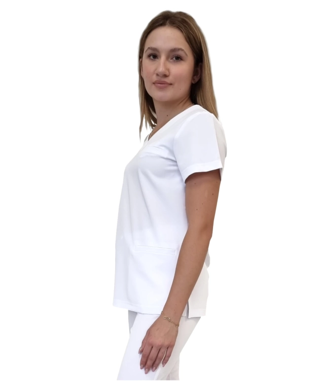 BASIC PREMIUM bluza medyczna damska w białym kolorze