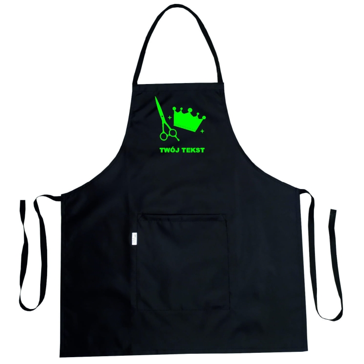 Fartuch fryzjerski z grafiką 'Królowa nożyczek' wodoodporny