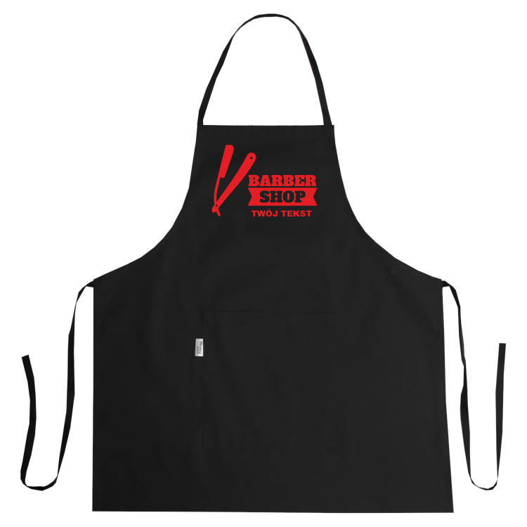 Fartuch fryzjerski z grafiką 'Barber Brzytwa' wodoodporny