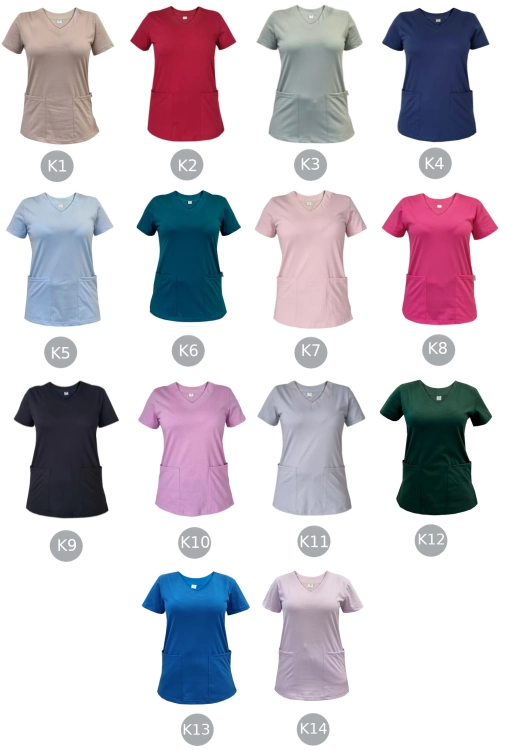 Bluza medyczna z czarnej elastycznej bawełny 100%