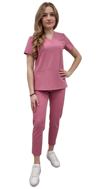 BASIC PREMIUM komplet medyczny damski w brudnym różu