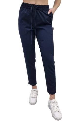 Damskie spodnie medyczne w ciemnym granacie