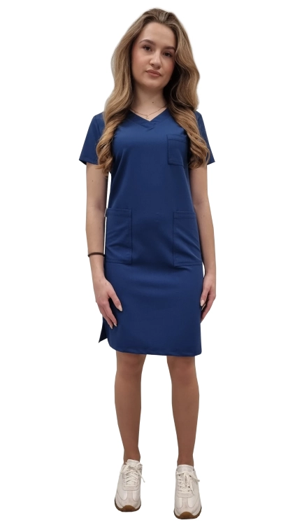 Sukienka medyczna granatowa casual premium