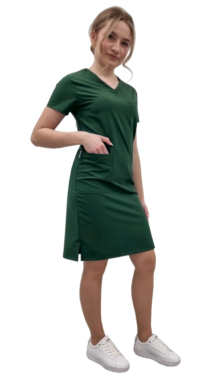 Zielona butelka sukienka medyczna casual premium