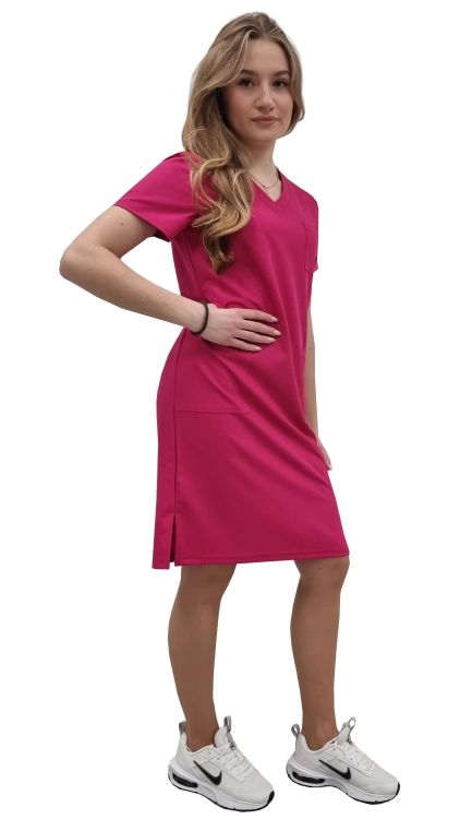 Casual sukienka medyczna premium amarantowa o wysokiej jakości