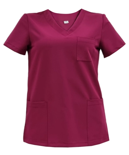 Kolor wiśniowy damskiej bluzy medycznej Casual Premium