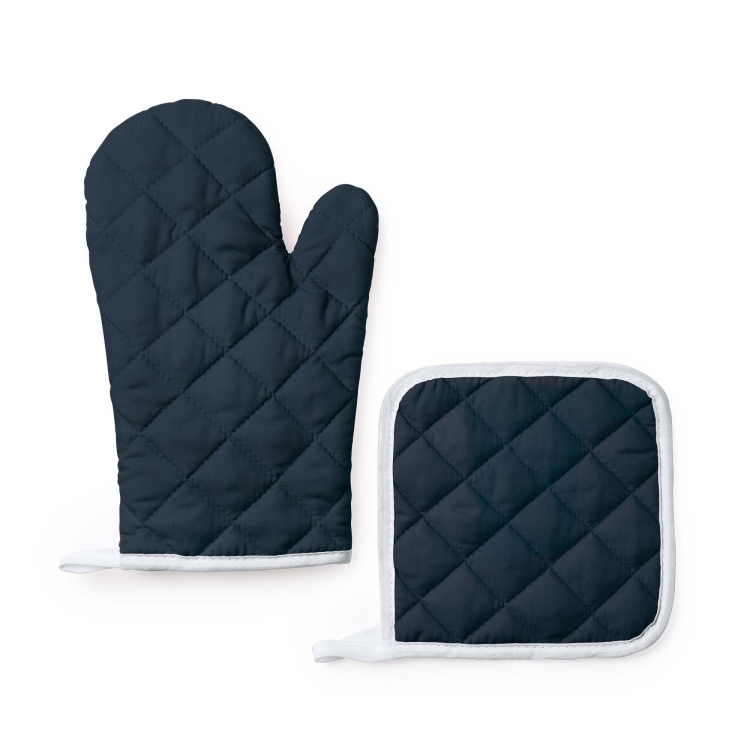 Zestaw granatowa rękawica kuchenna z łapką