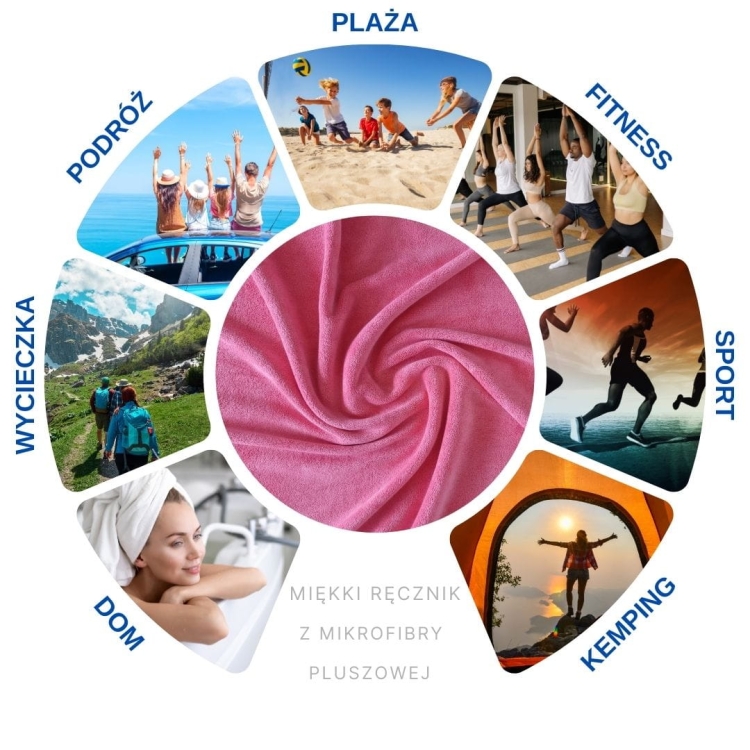Fitness PRO ręcznik z mikrofibry różowy