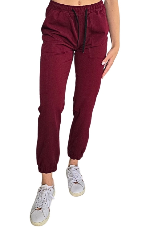 Scrubs CASUAL PREMIUM – damski komplet medyczny bordowy