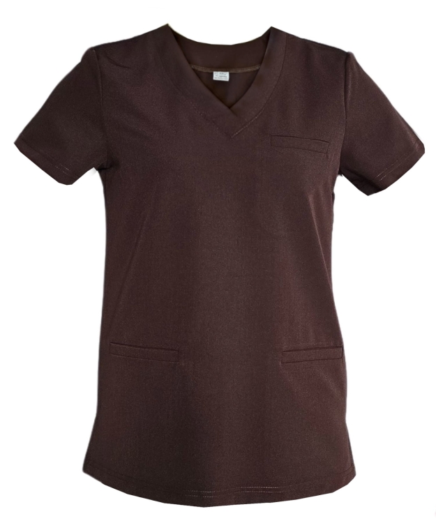 BASIC PREMIUM damski komplet medyczny w kolorze czekoladowym