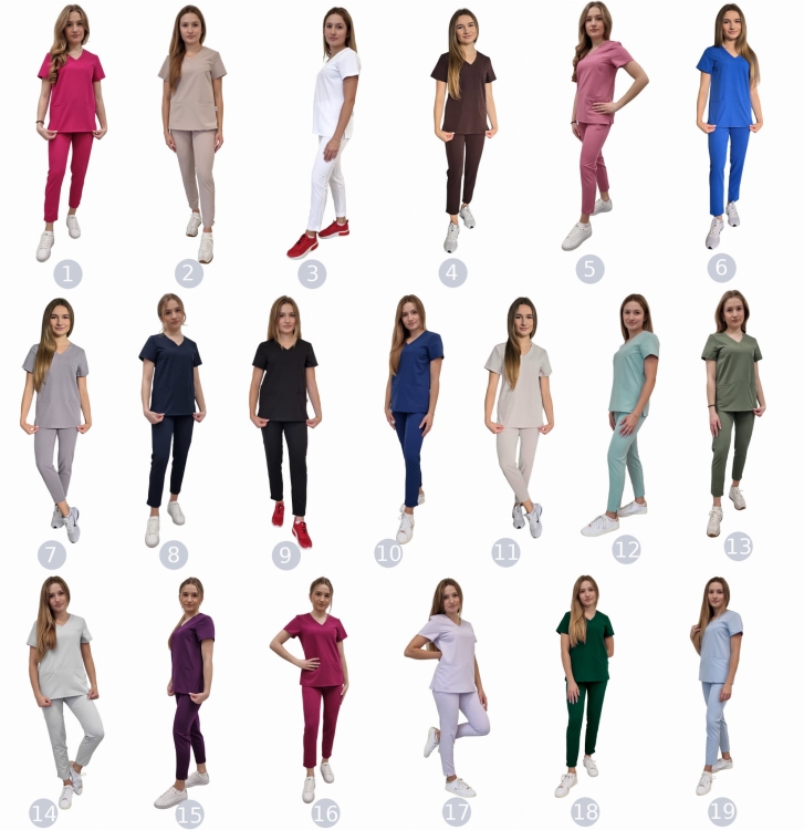 Komplet medyczny damski BASIC PREMIUM – kolor ciemny szary