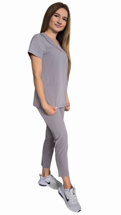 BASIC PREMIUM komplet medyczny damski w ciemnym szarym kolorze