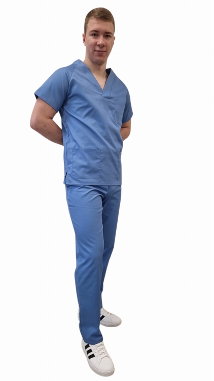 Bluza medyczna w kolorze niebieskim dla mężczyzn