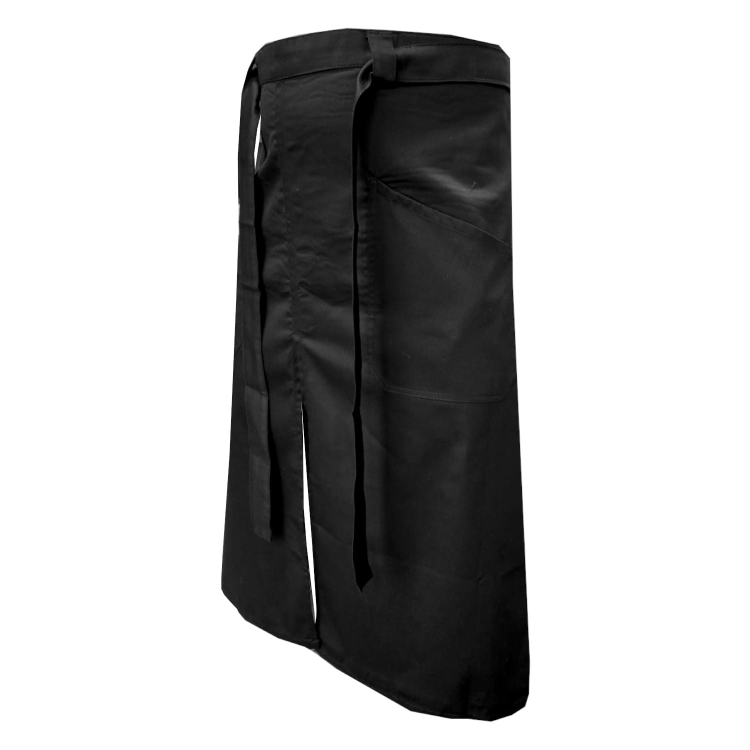 Zapaska kelnerska czarna 86 cm z rozcięciem długa