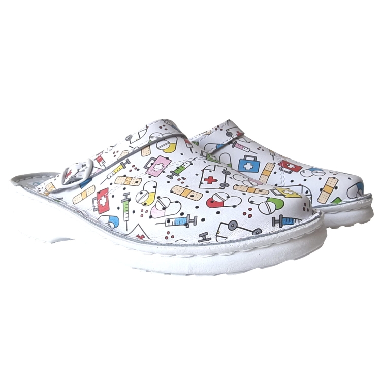 Damskie buty medyczne W1 w kolorowym motywie