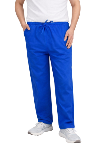 Męskie spodnie chirurgiczne 100% bawełna chabrowe