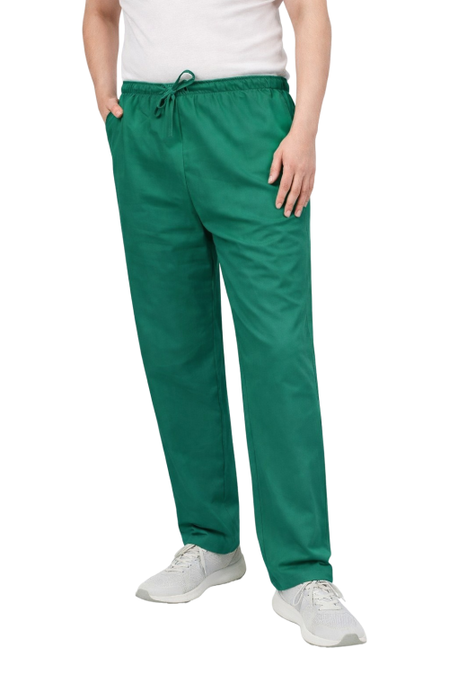 Chirurgiczne spodnie medyczne męskie 100% bawełna zielone