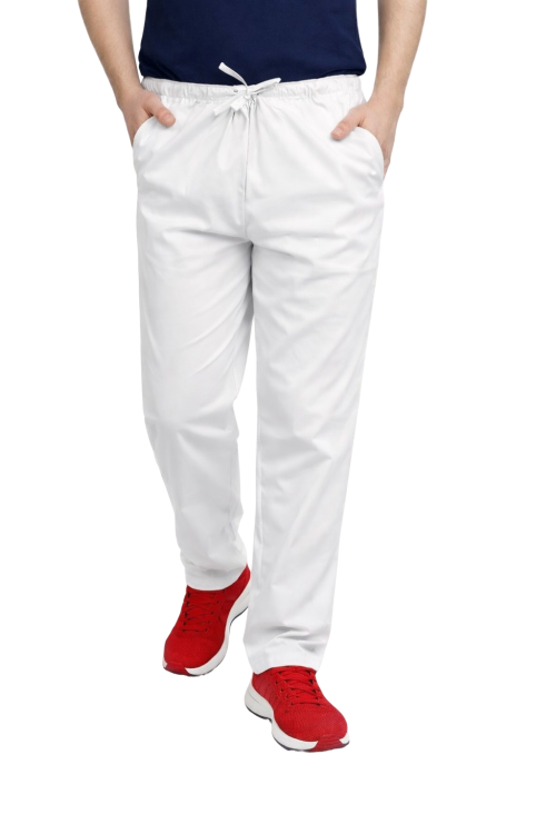 Męskie spodnie medyczne CLINIC w kolorze białym