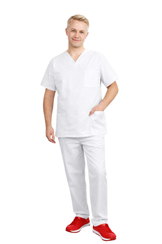Komplet medyczny męski CLINIC w kolorze białym