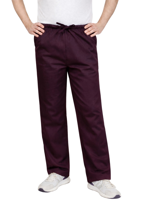 Spodnie medyczne CLINIC męskie w odcieniu śliwka