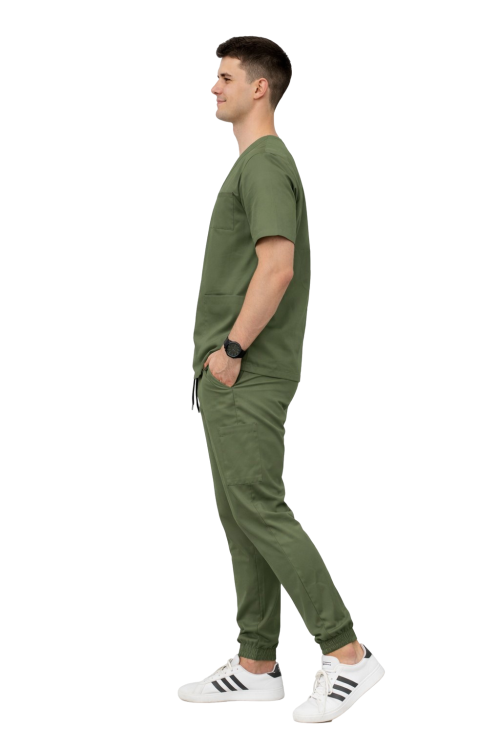 Oliwkowy komplet medyczny Cherokee Stretch dla mężczyzn.png