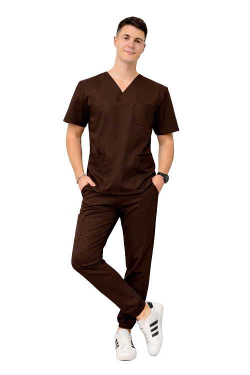 Komplet męski medyczny Cherokee Stretch w kolorze czekoladowym.png