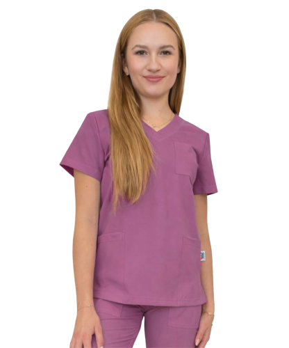 Bluza medyczna kolor winogronowy dla kobiet