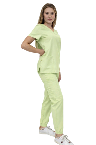 Komplet medyczny damski pistacjowy– scrubs CASUAL PREMIUM