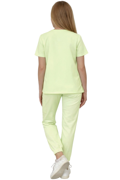 Damski komplet medyczny pistacjowy – scrubs CASUAL PREMIUM