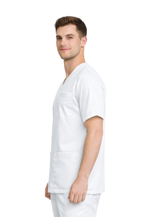 Elastyczna bluza chirurgiczna męska kolor biały