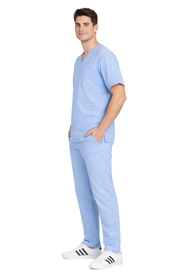 Miestä lääketieteellinen / kirurginen komplekti 100% puuvillaa – sininen väri