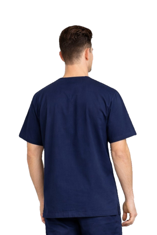 Bluza chirurgiczna męska 100% bawełna granatowa