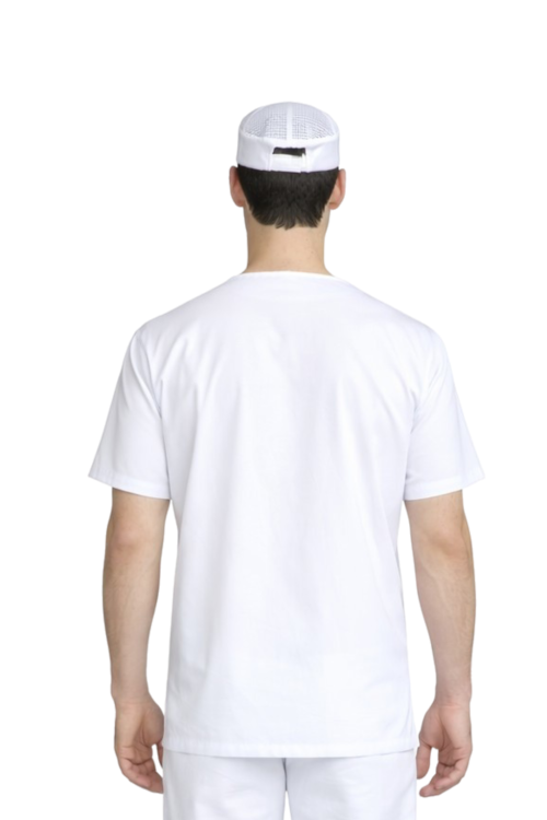 Biała bluza piekarska, masarska, unisex, krótki rękaw