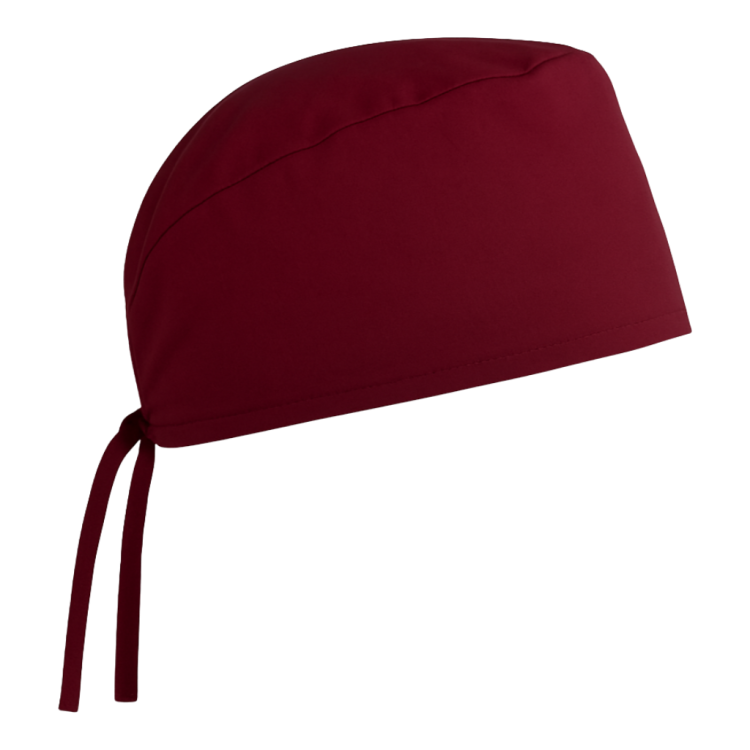 Czepek medyczny chirurgiczny wiązany unisex bordowy prawy bok.png