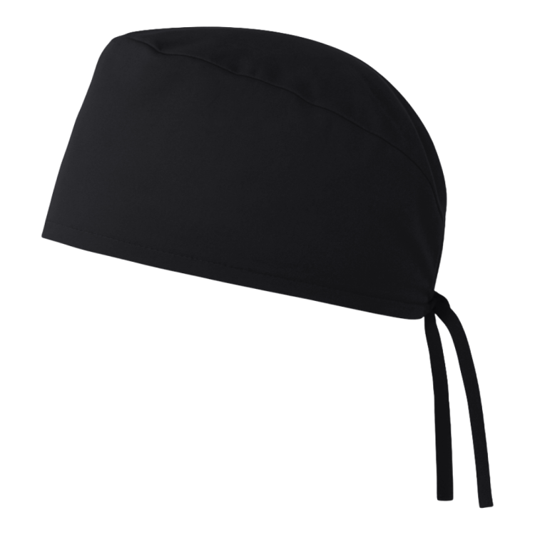 Czepek medyczny chirurgiczny wiązany unisex czarny lewy bok.png