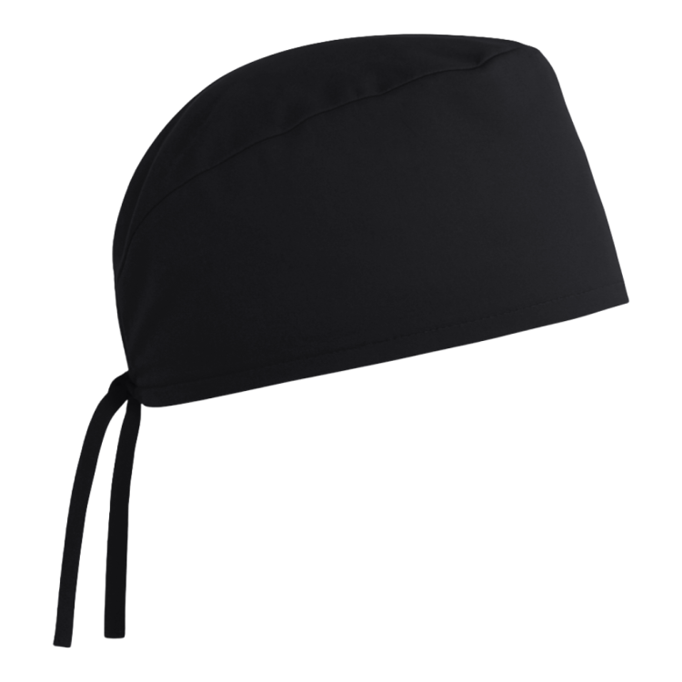 Czepek medyczny chirurgiczny wiązany unisex czarny prawy bok.png