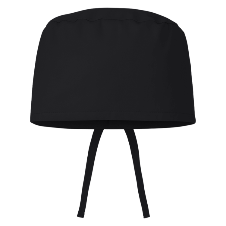 Czepek medyczny chirurgiczny wiązany unisex czarny przód.png