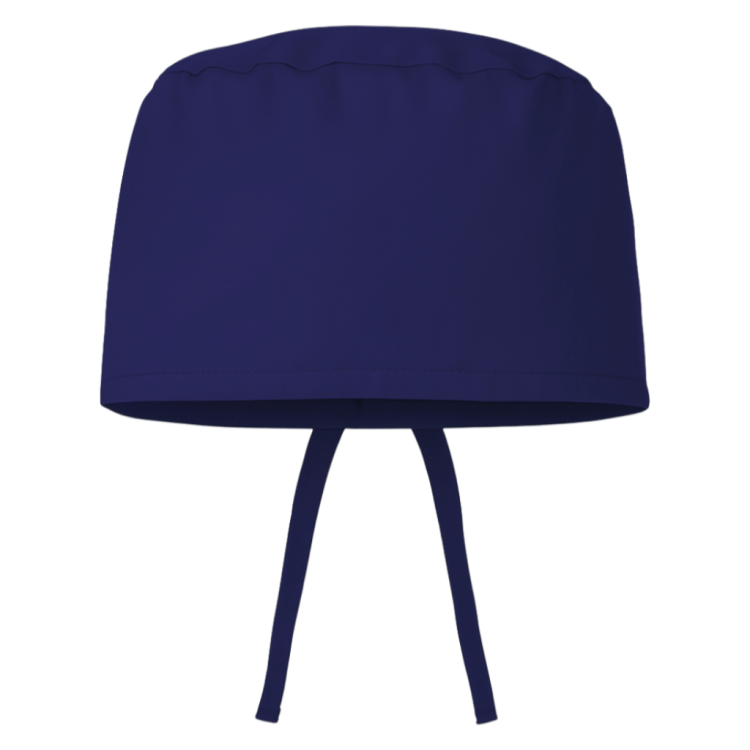 Czepek medyczny chirurgiczny wiązany unisex granatowy przód.png