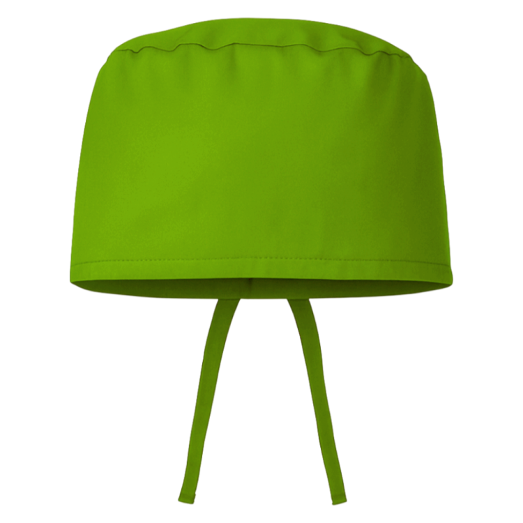Czepek medyczny chirurgiczny wiązany unisex limonka przód.png