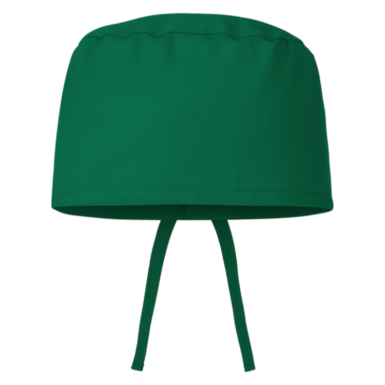 Czepek medyczny chirurgiczny wiązany unisex zielony przód.png
