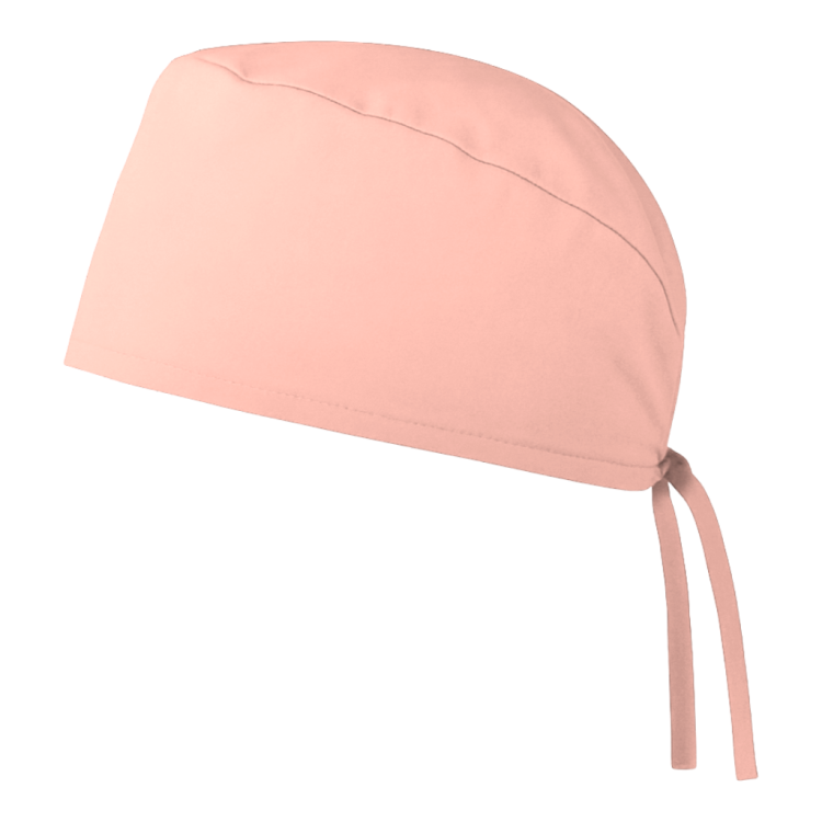 Czepek medyczny chirurgiczny wiązany unisex łososiowy lewy bok.png