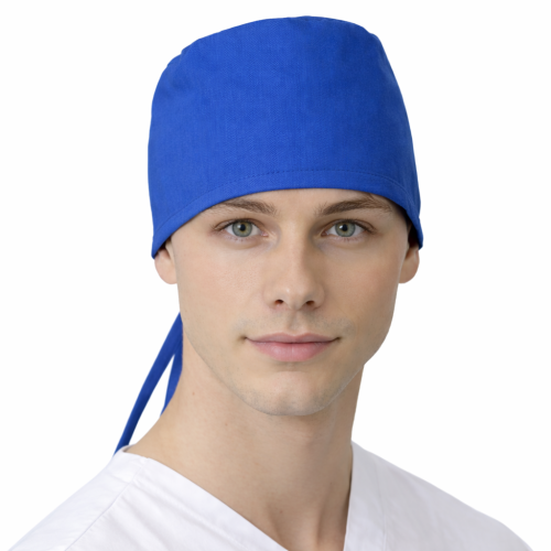 Czepek medyczny chabrowy 100% bawełna unisex przód.png