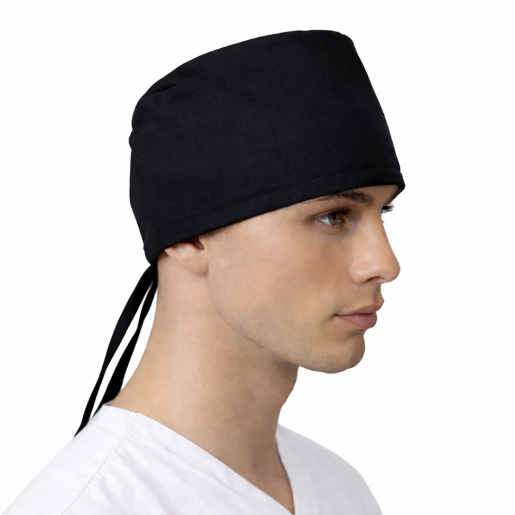 Czepek medyczny czarny 100% bawełna unisex.png