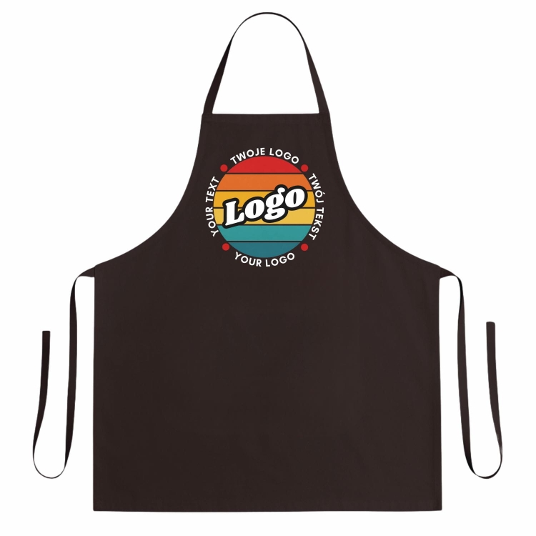 Fartuszek kuchenny ciemny brązowy z twoim własnym nadrukiem logo kreator online.jpg