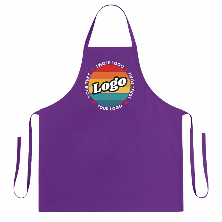 Fartuszek kuchenny fioletowy z twoim własnym nadrukiem logo kreator online.jpg